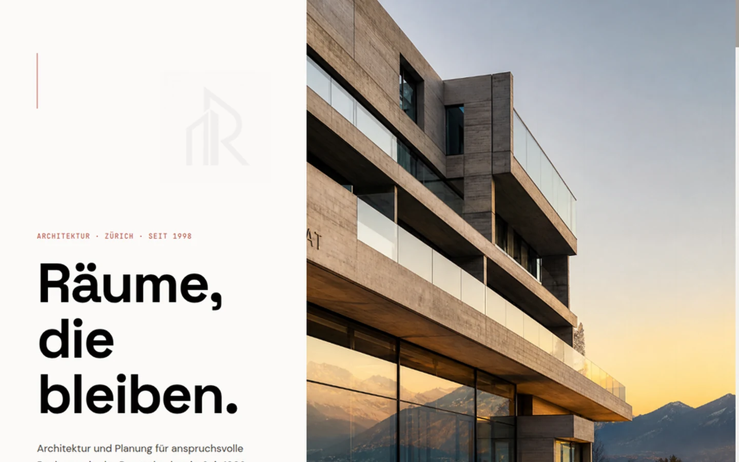 Fiktive Demo-Website: Architektur Räber Architekten