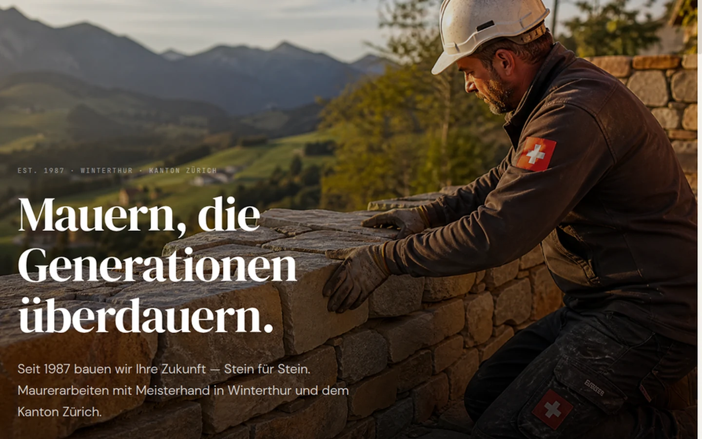 Fiktive Demo-Website: Maurerbetrieb Steinwerk Bau