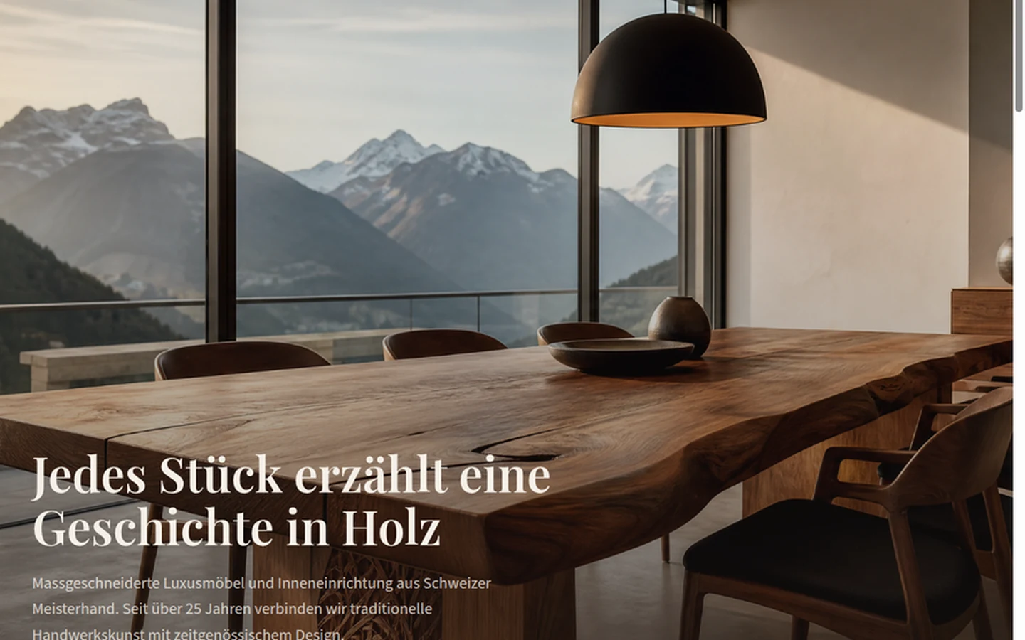Fiktive Demo-Website: Luxus-Schreinerei Atelier Holz